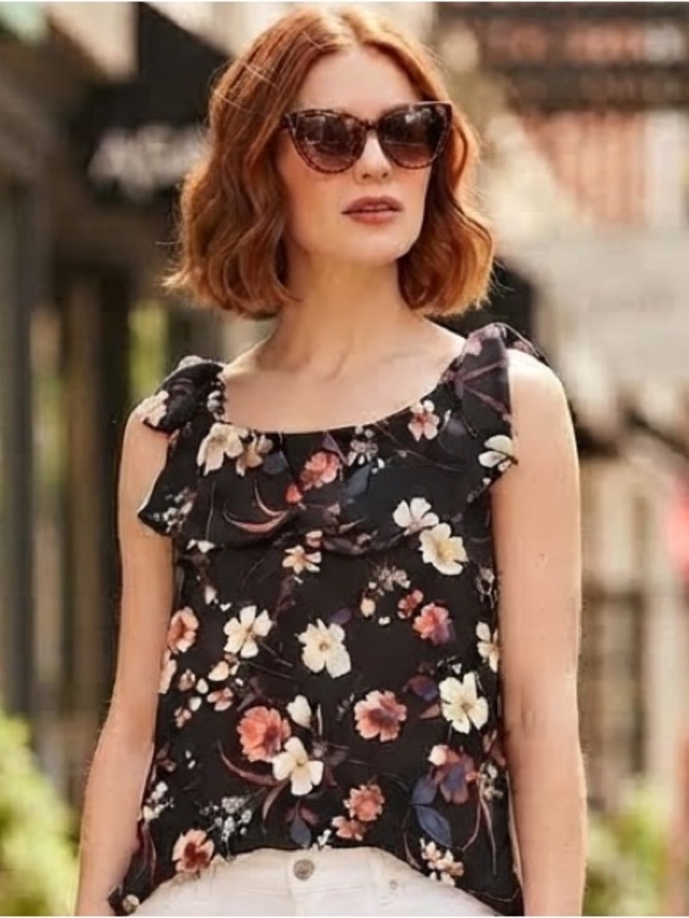 Maurices Floral Ruffle Sleeveless Tank Camisole Top